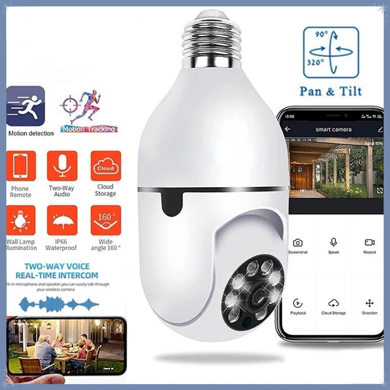 

Wi-Fi E27 беспроводная камера видеонаблюдения с ночным видением, 1080P