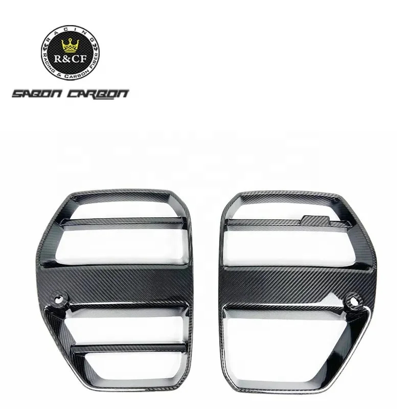 G80 G82 Версия 2-ST стиль Двусторонняя решетка переднего бампера из углеродного