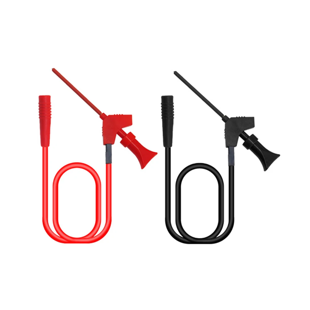 

2PCS P1511B 20V/5A SMD IC Test Hook Clip Test Probe Multimeter Test Clip Internal Spring Silicone Cable 26AWG with 2mm Socket
