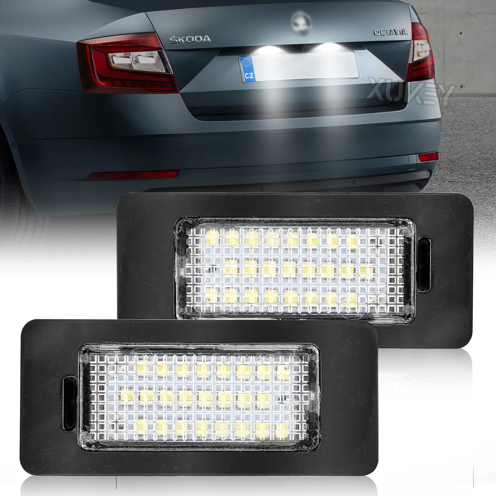 

2PC Auto White CANbus Car LED Number License Plate Light For SKODA Octavia 3 5E A7 Rapid Facelift Fabia MK2 MK3 Yeti Superb B6