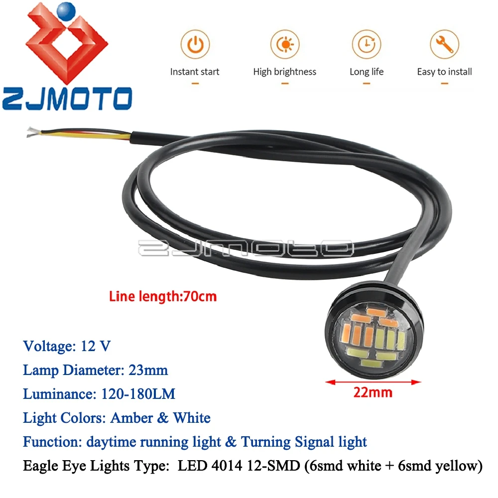 2/4/6/8/10 шт. светодиодные круглые лампы DRL мигалка для мотоцикла Eagle Eye указатель