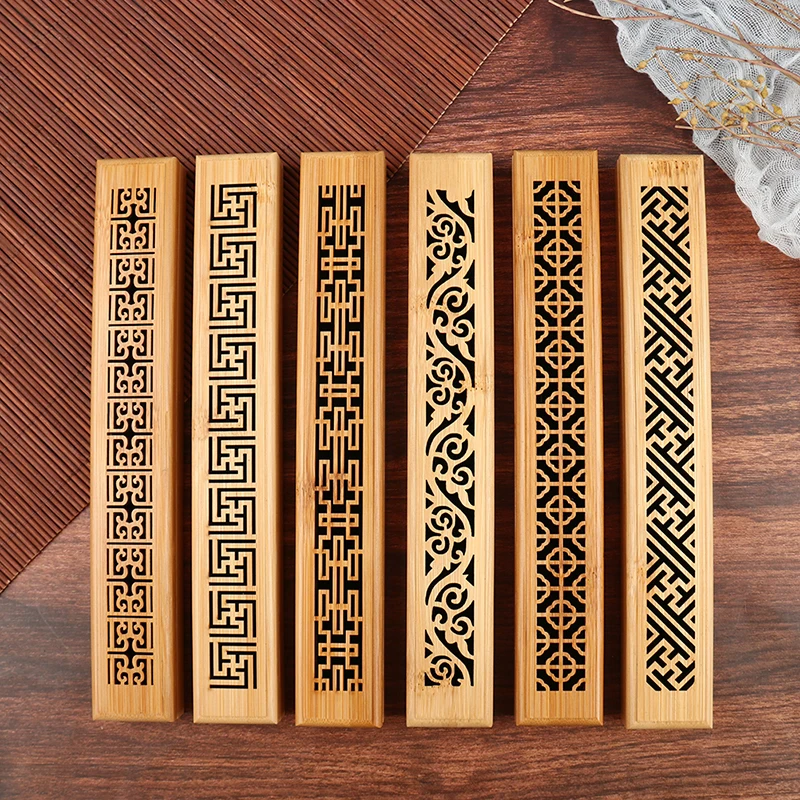 

1 Pcs Bamboo Wooden Incense Stick Holder Burning Joss Incense Box Burner Ash Catcher Home Decoration