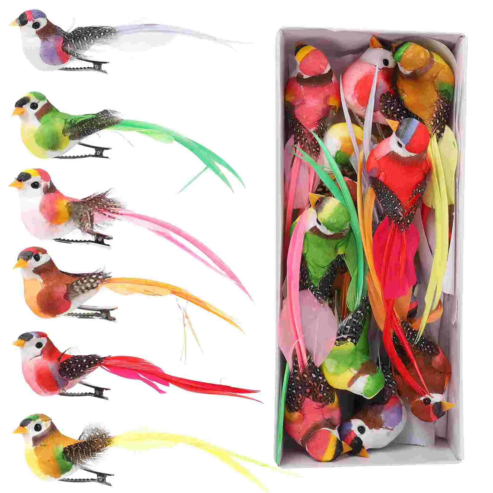 

Bird Birds Ornaments Artificial Cardinal Foam Decorations Models Easter Simulation Clip Decorative Tree Ornament Christmas Party
