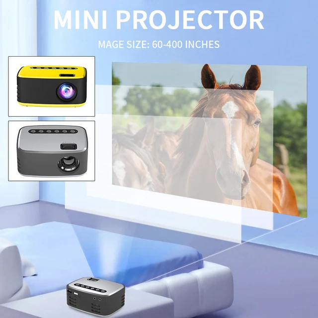 VEIDADZ T20 Mini Projector 1080P HD LED Home Media Video Player Portable Home Entertainment Projection 6