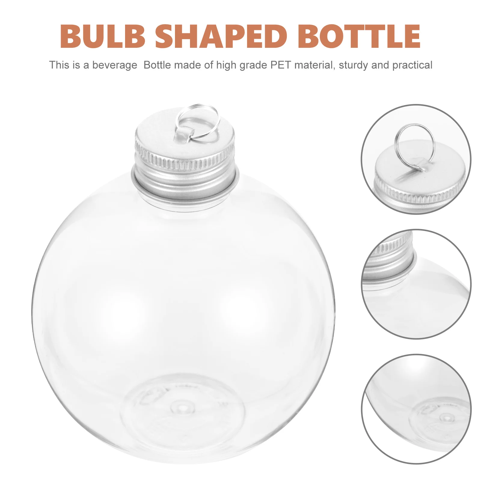 

50/250ml Portable Beverage Packing Bottles Transparent Lovely Bulb Shaped Bottle For Festival Xmas Daily Beverage Storage