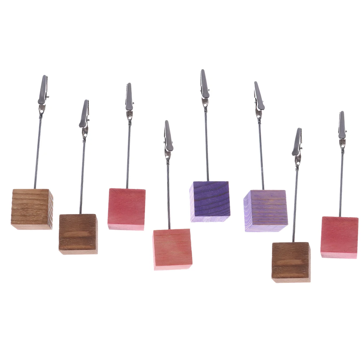 

10 Pcs Wedding Business Card Holders Rustic Table Number Stand Bamboo Memo Clip