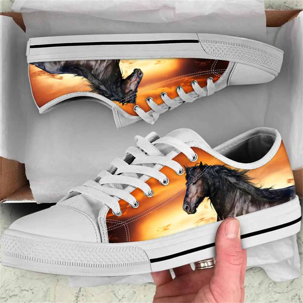 Casual Horse Printed Shoes Animals Patten Durable Breathable Mesh Flats Luxury Design Anti-slip Sport Running Sneakers for Women