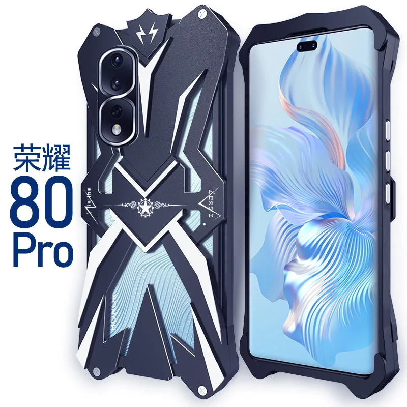 Original Zimon Luxury Thor Heavy Duty Armor Metal Aluminum Mobile Phone Case Covers For Honor 80 Se Pro +plus Bumper Cover Cases