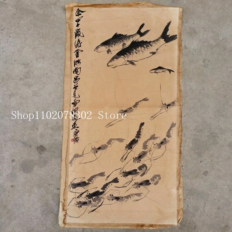 

Старые фотообои с изображением креветки Qi Baishi