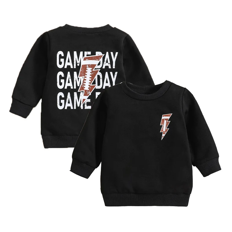 

2023-07-12 Lioraitiin 0-3Years Toddler Boys Girls Sweatshirts Long Sleeve Round Neck Football Graphic Tops Fall Baby Clothes