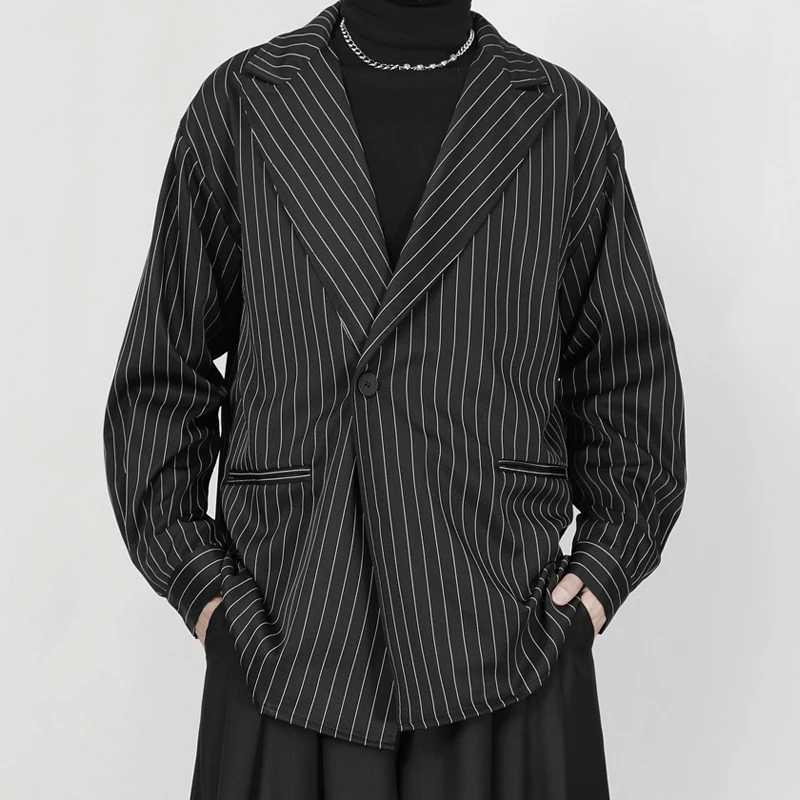 Мужская рубашка с длинным рукавом в полоску