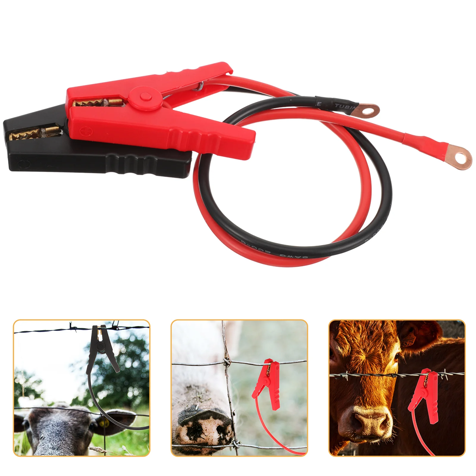 

2 Pcs Fencing System Wires Jump Cable Crocodile Clip Fence Clips Alligator Cables Electric Inverter