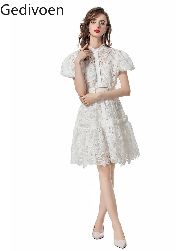 Женское платье с цветочной вышивкой Gedivoen летнее модельное дизайнерское мини