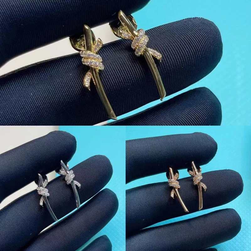 

Женские серьги-гвоздики из серебра 925 пробы, светильник узлом