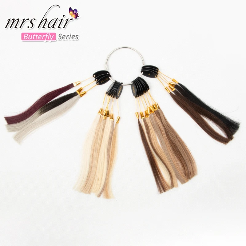 Rings For Salon Non Remy Human Hair 20 Colors Charts Swatches Testing Hair Color Samples  цветные пряди