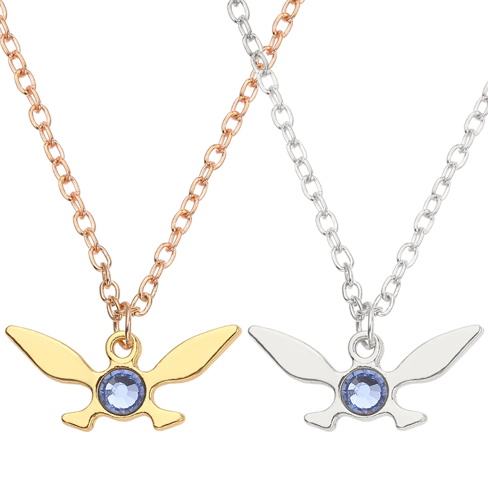 

Anime Game The Legend Of Necklace Pendant Gold silver color Butterfly crystal Necklaces Women Men Cosplay Jewelry gift