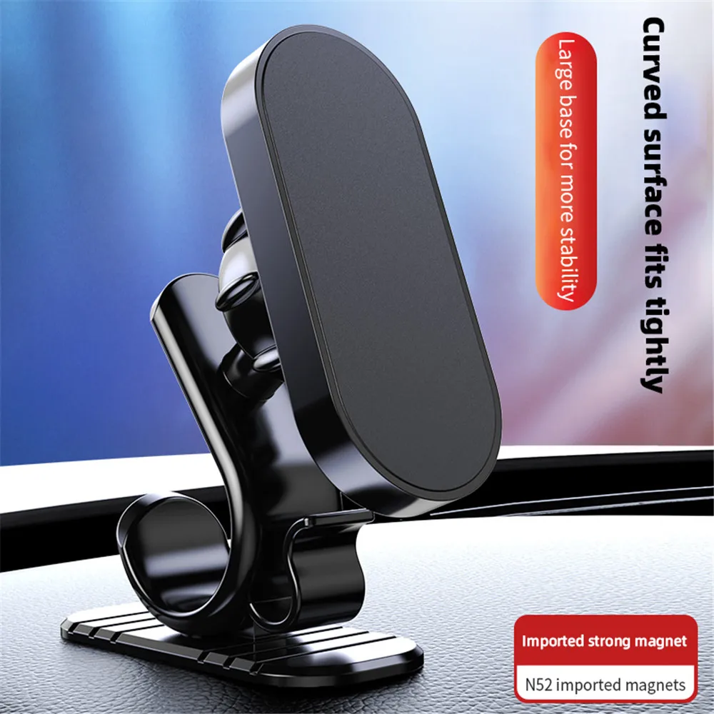 

360° Rotatable Mount Metal Magnetic Car Mobile Phone Holder Folding Magnet Cell Phone Stand in Car GPS Support For iPhone Xiaomi