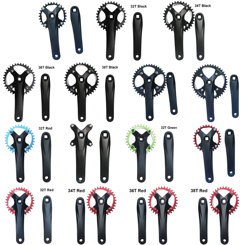 

Велосипедный кривошипный комплект Mtb 104bcd рукоятка Mtb 170 мм Кривошипные рычаги для велосипеда 30t 32t 34t 36t 38t 40t 42t велосипедные звездочки детали