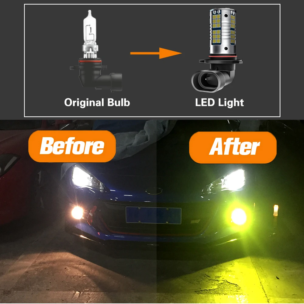 2pcs LED Fog Light Blub 9006 HB4 Lamp Canbus No Error For Hyundai Accent i10 i30 Sonata Solaris 2017 2018 2019 2020 2021 - купить по