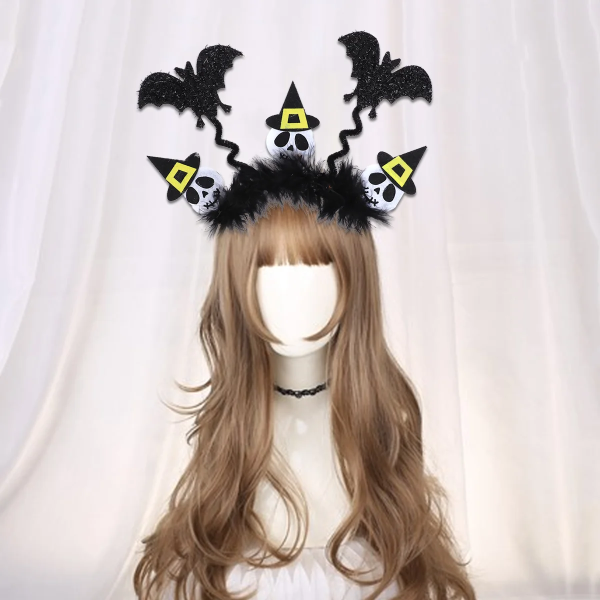

Black Scrunchies Hair Decorative Hoop Makeup Tool Halloween Supplies Aldult Headband Miss