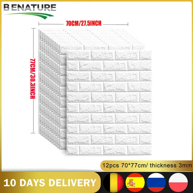 3d diy decor home brick wall stickers living room waterproof foam room adhesive sticker wallpaper made decals for kitchen