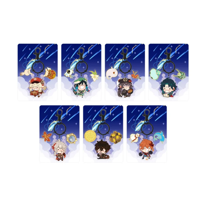 

Anime Games Genshin Impact Hutao Xiao Zhongli Kaedehara Kazuha Venti Tartaglia 5.2x4.5cm Acrylic Pendant Pendant Key Chain Gift