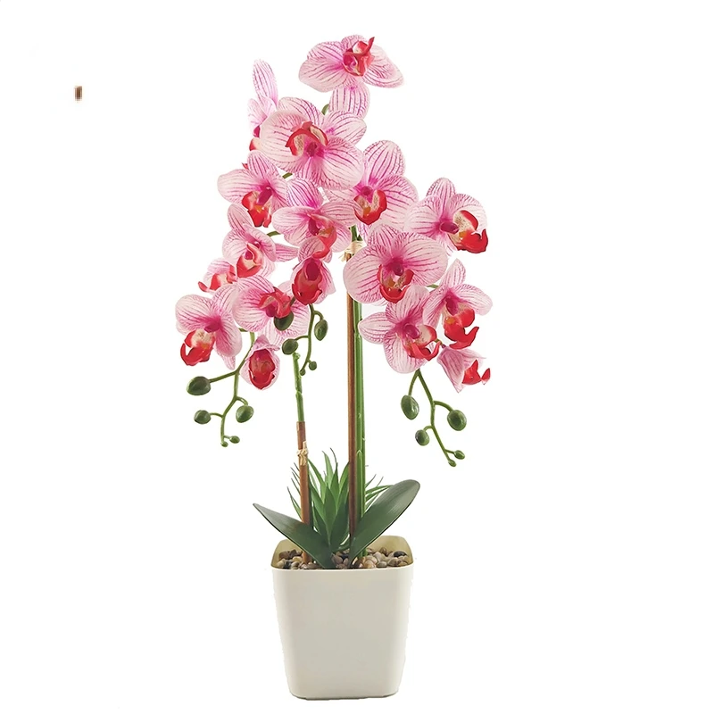 Hot Sale wholesale Real Feel decorative artificial plant orchids home garden decoration indoor and office Wedding Decoration