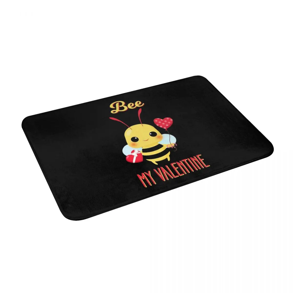 

Bee My Valentine Bath Door Floor Mat Rug Carpet Entrance Living Room Home Kitchen Doormat Bedroom Non-slip Musicroom