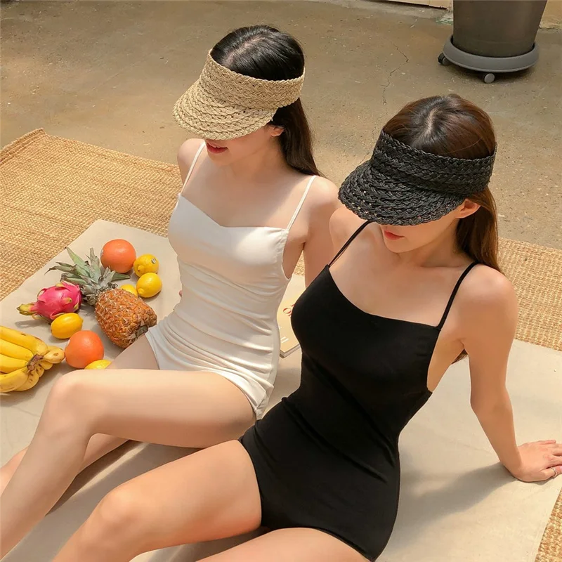 

Женский слитный купальник корейские Купальники, однотонный купальник, купальный костюм с мягкой подкладкой, сексуальный Монокини, пляжная одежда, лето