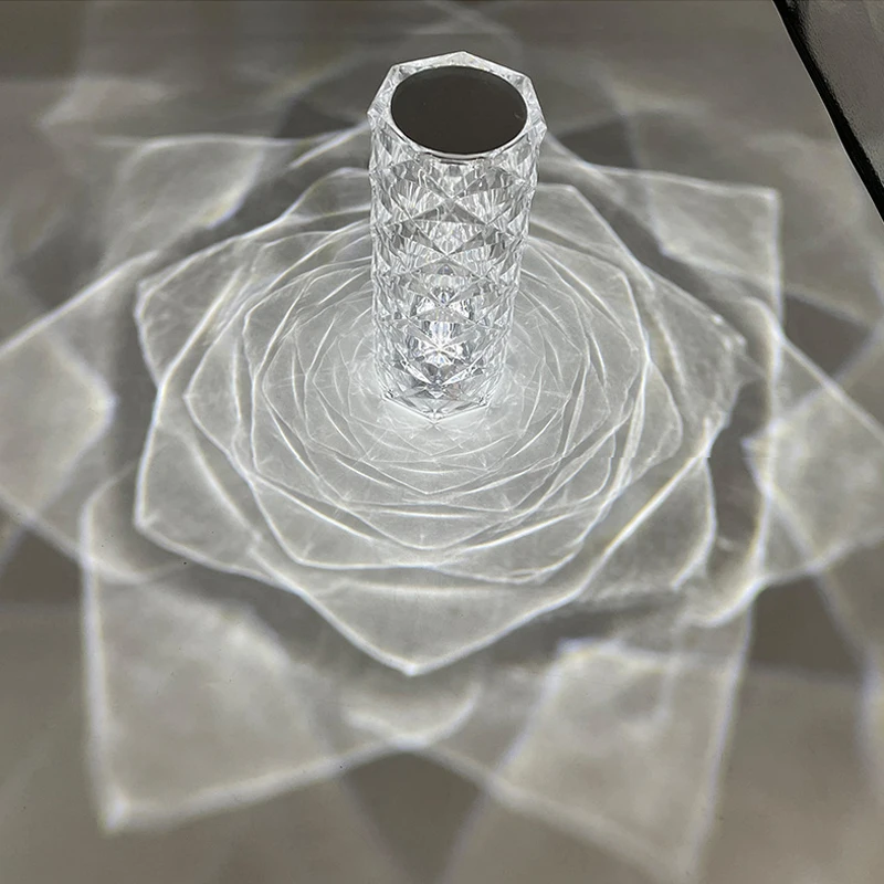 

Rechargeable Table Lamp Touch Sensor Rose Acrylic Decoration USB Light For Bar Bedroom Coffee Dinning LED Desk Night Lamps Gift