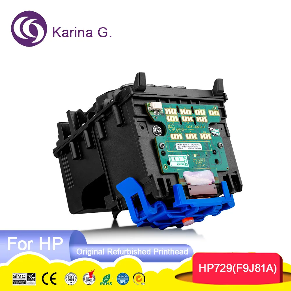 Оригинальная отремонтированная печатающая головка F9J81A для HP 7229 DesignJet 729 головки
