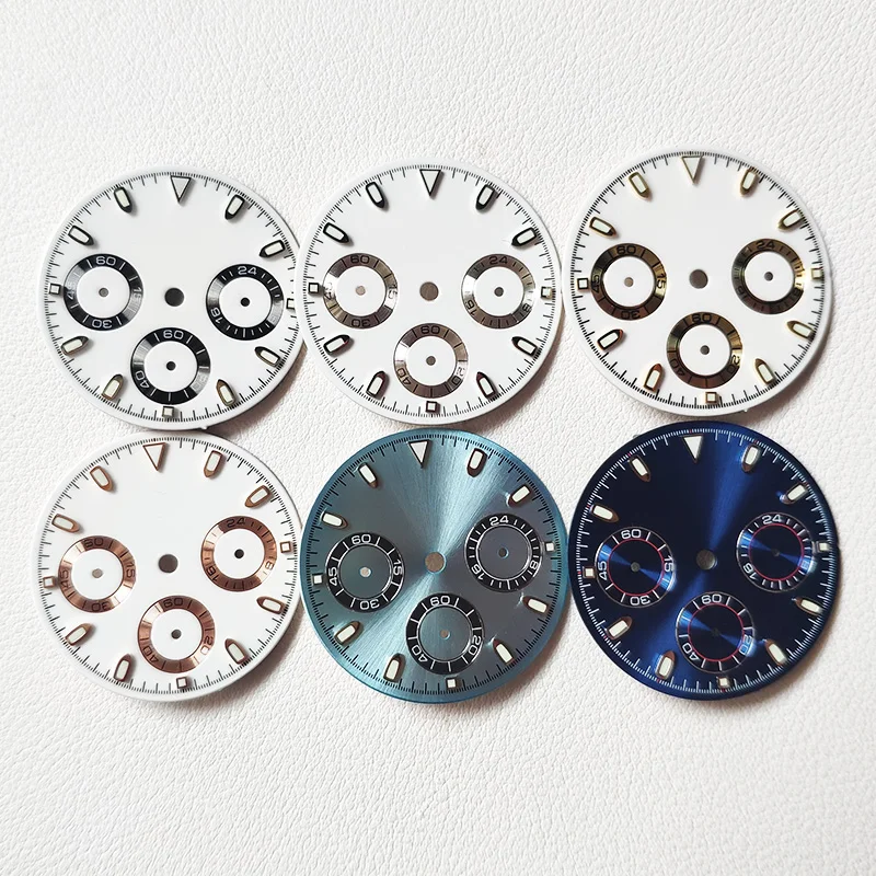 VK63 Movement Dial 29mm Modified By R Logo DNT Series Watch Customize S Or Your Own Logo Dials Green Luminous Men Watches Parts