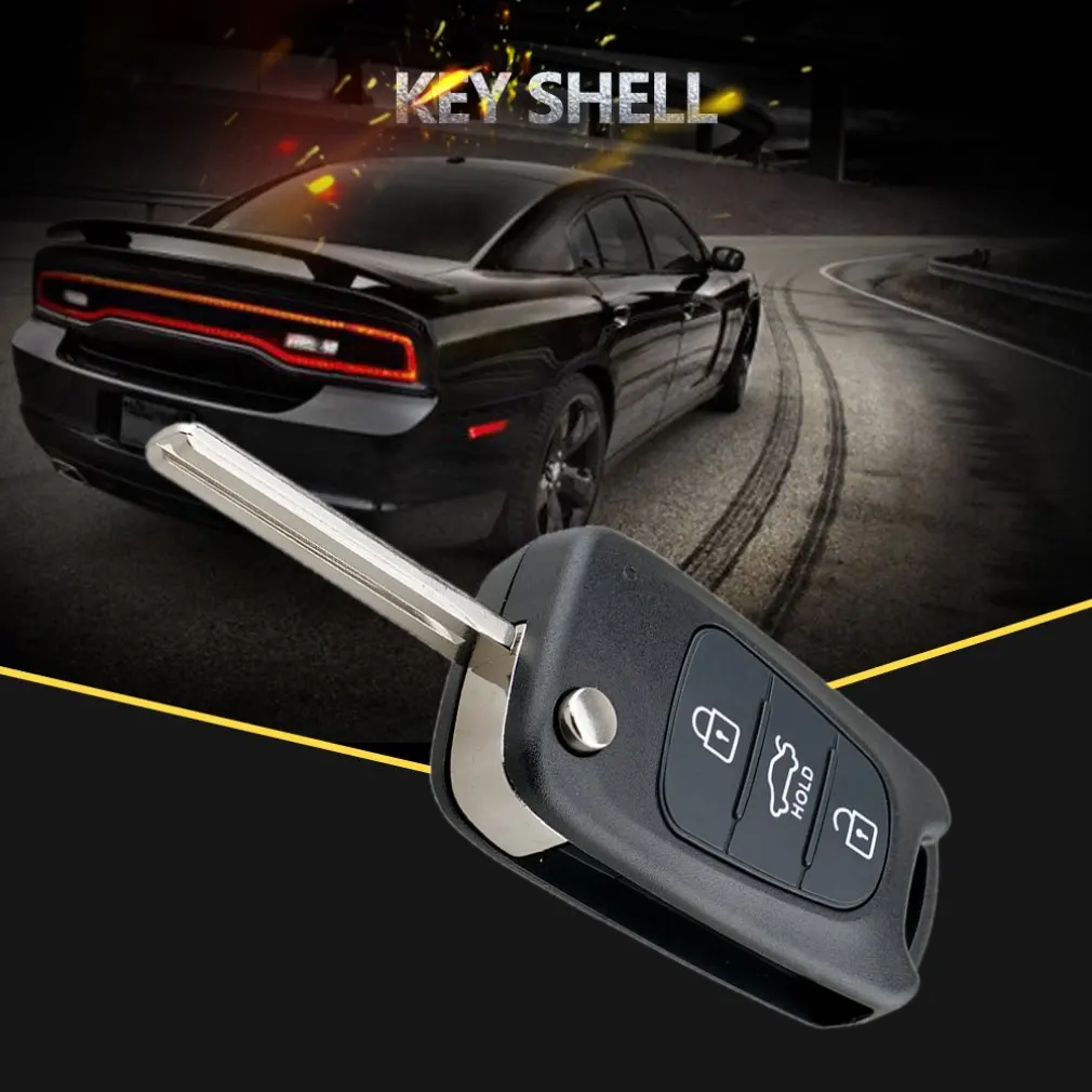 

3 BN Flip Remote Key Fob Case Shell for KIA Rondo Sportage Soul Rio