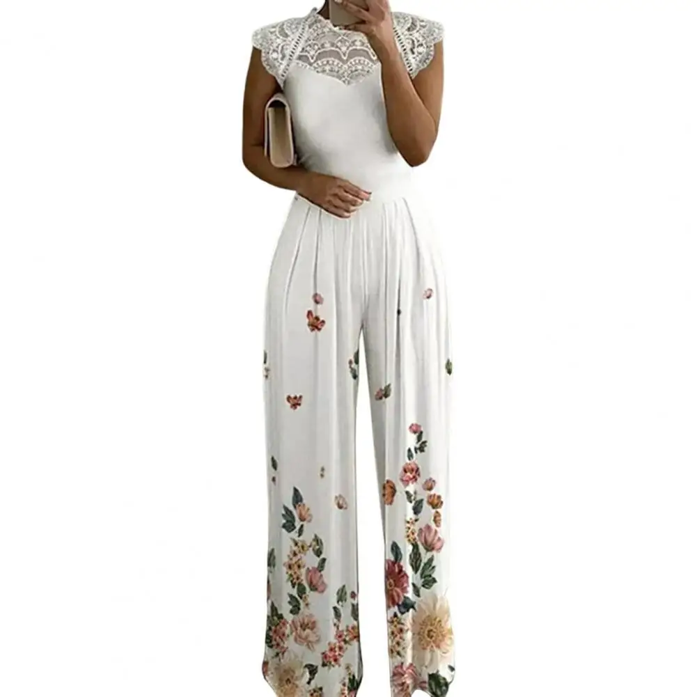 

Popular Tight Waist Straight Round Neck Lady Jumpsuit Deep Crotch Summer Women Jumpsuit Comfortable Female Clothing