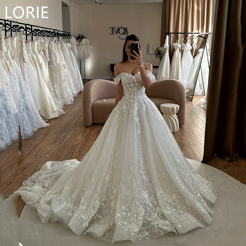 LORIE трапециевидное кружевное аппликация сексуальное свадебное платье с открытыми плечами милое свадебное платье с открытой спиной платье невесты по индивидуальному заказу 2025 (art.: 3920cbfb88737) - 3920cbfb88737