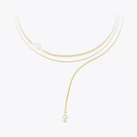 enfashion boho double chain choker necklace women gold color stainless steel holiday necklaces femme fashion jewelry p193030