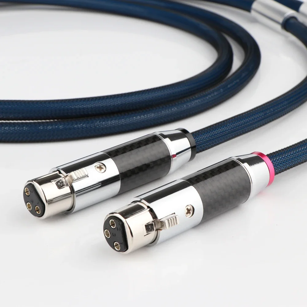 Фото Пара кабелей XLR 5N OCC с серебряным покрытием, 3-контактный XLR-кабель из углеродного волокна, XLR-кабель с разъемами типа «папа-мама» для микрофонов и микшеров. №4