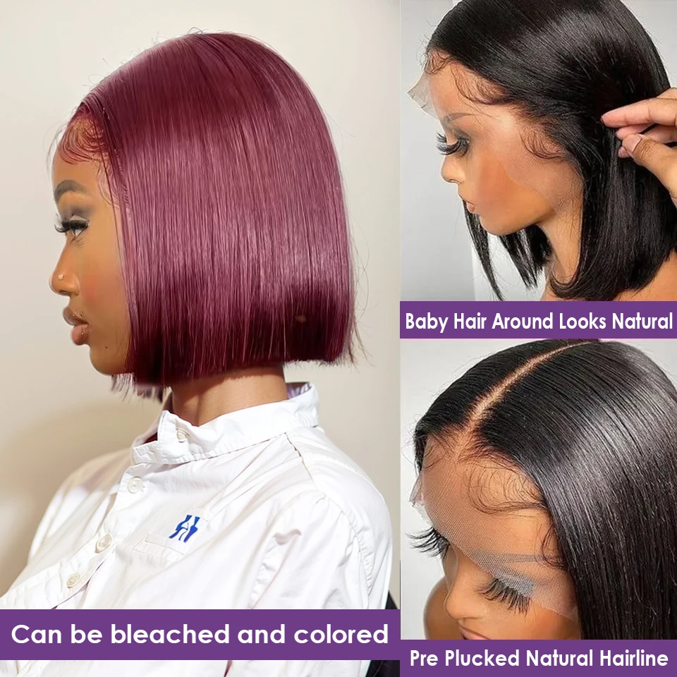 Парик с прямым Бобом 13x4 парики из прозрачных человеческих волос на сетке спереди