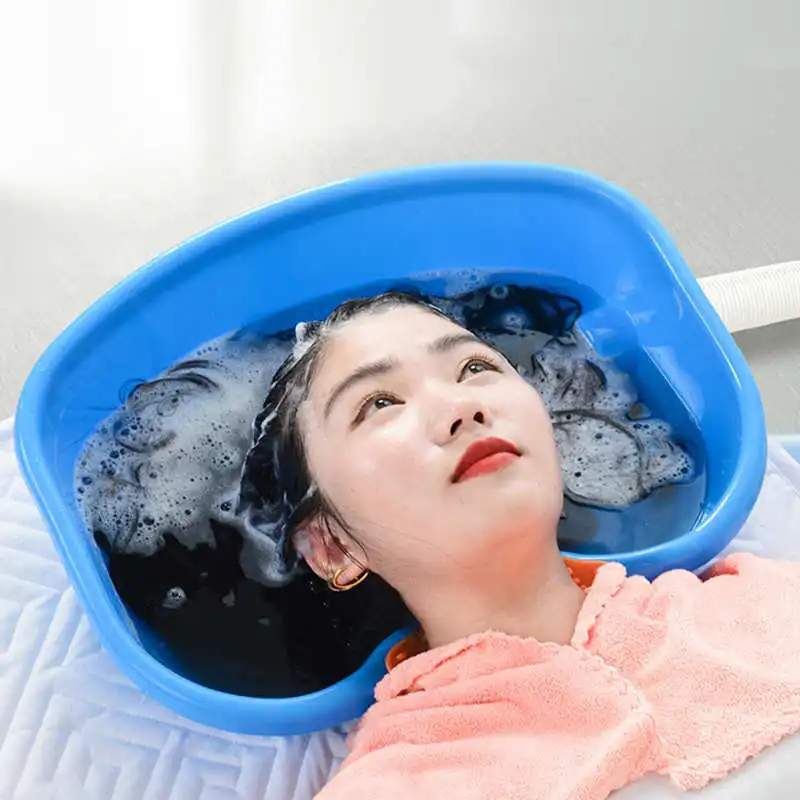 

Hair Washing Basin With Drain Tube For The Disabled Inflatable Shampoo Basin Tub Bed Rest Nursing Aid Sink Shampoo Tray