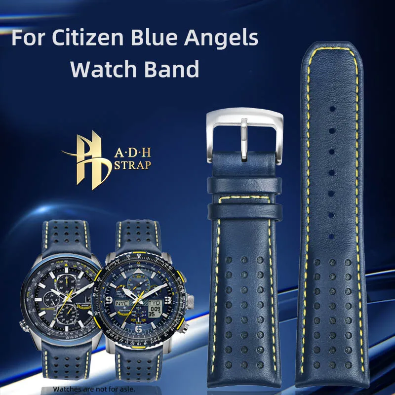 

Для Citizen Blue Angel Eco-Drive AT8020 JY8078 Eagle In The Air мужской ремень из натуральной воловьей кожи 22 мм 23 мм Arc