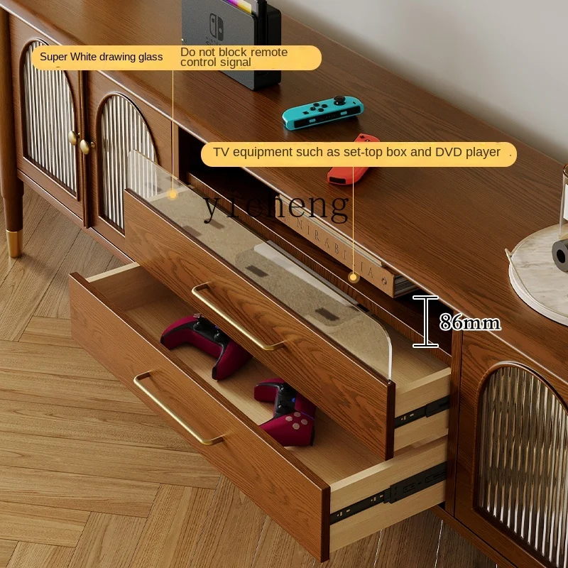 Шкаф для телевизора из массива дерева XL в стиле ретро