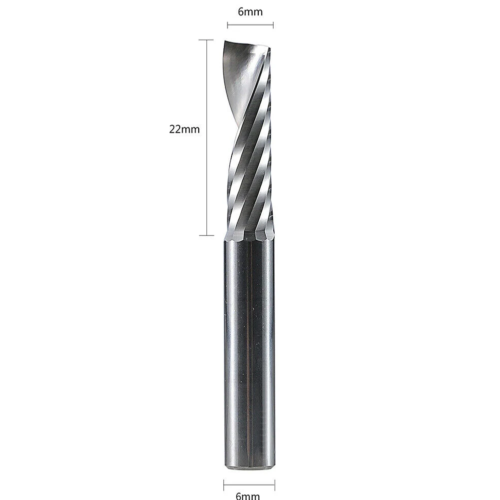 

2Pcs Single Edge Helical Solid Carbide End Mill Aluminium Skin Board Milling Cutter Power Tool Accessories 6*22mm