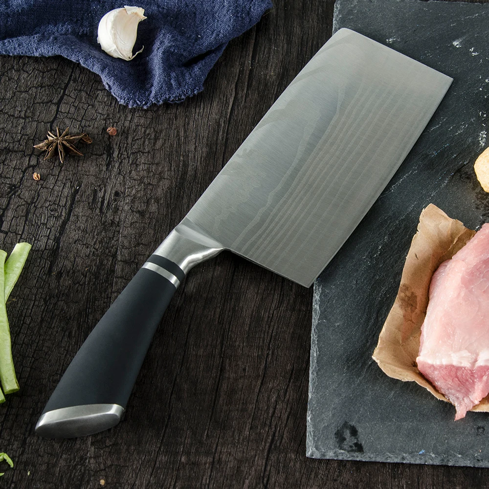 

Zemen 6.5 Inch Vegetable Chef Knife Stainless Steel Meat Slice Knives Ckeaver Cooking Knives With Cover For Kitchen Camping