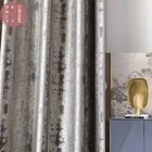 Легкие высококачественные роскошные шторы для виллы для гостиной, спальни, эргономичные современные минималистичные напольные серебряные занавески s