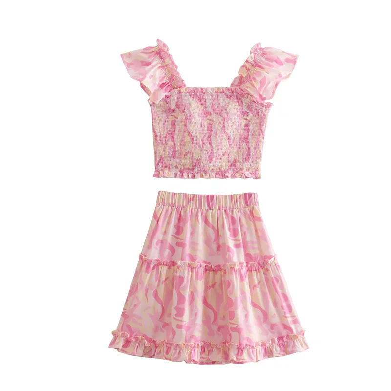 

Женское платье с оборками и высокой талией, элегантное вечернее платье из двух предметов, майка с оборками и эластичным поясом, модель C3657 на...