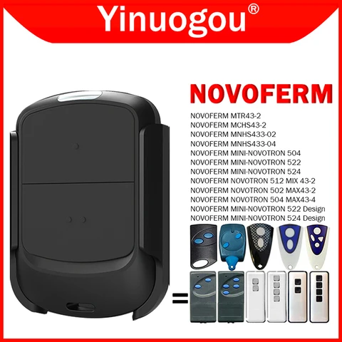 100% Clone NOVOFERM MINI-NOVOTRON 522 524 NOVOTRON 502 MAX43-2 504 MAX43-4 512 MIX 43-2 Пульт дистанционного управления гаражными дверями 433MHz