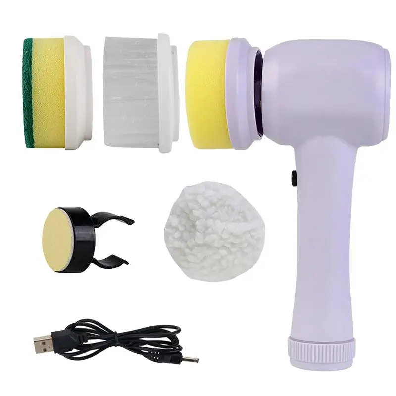 

Electric Spin Scrubber Rechargeable Shower Scrubber 4 Replaceable Brush Heads Electric Spin Cleaning Tool For Wall Bathroom Tile