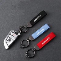 1x fashion leather car styling badge pendant for hyundai solaris 2019 2017 2012 metal keychain 4s shop gifts auto key chain