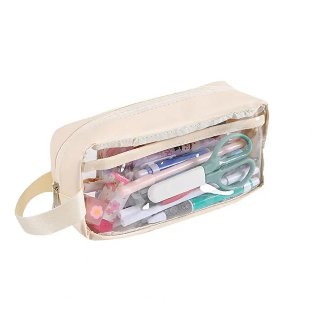 

Clear Pencil Bag with Transparent Visible Design Pencil Case Stationery School supplies