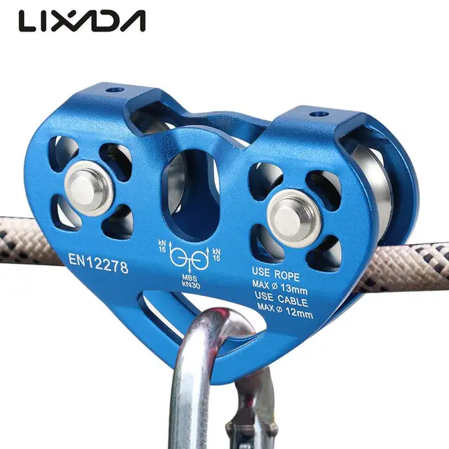 30KN Ice Climbing Rescue Pulley Aluminum Alloy Speed Pulley Climbing Equipment Tool Hammock Hanging Device 1